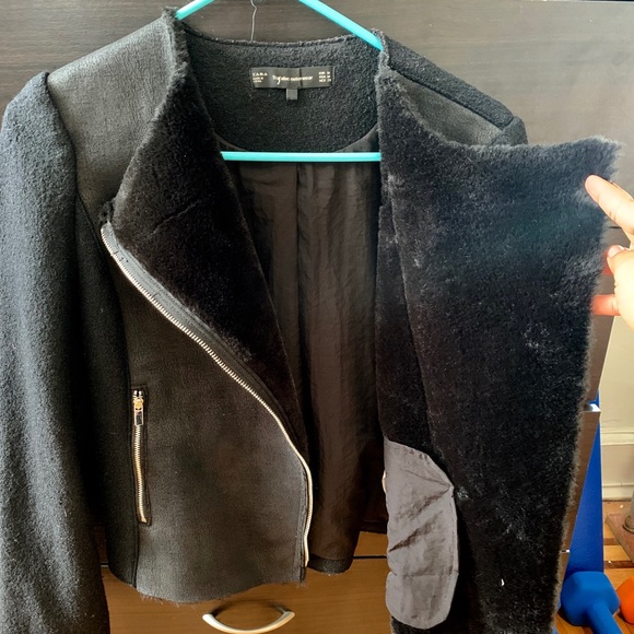 Zara Black Biker Jacket (wool and polyester) - Picture 4 of 6